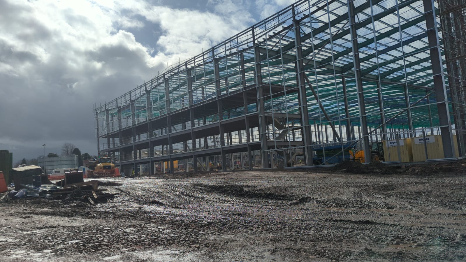 Steel frame of Unit 1 under construction in Wolverhampton