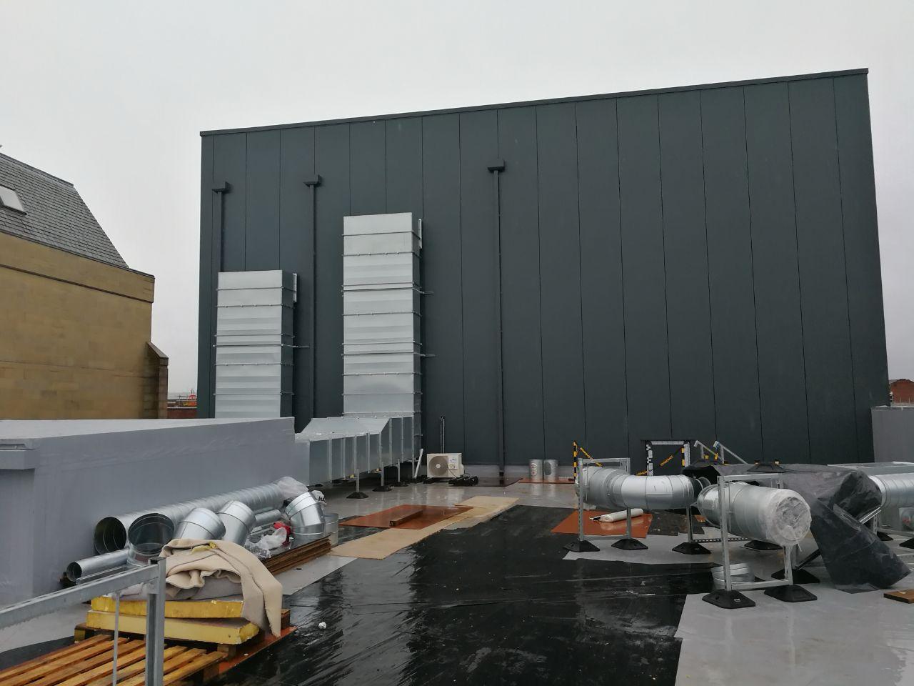New rooftop extension and mechanical services during construction
