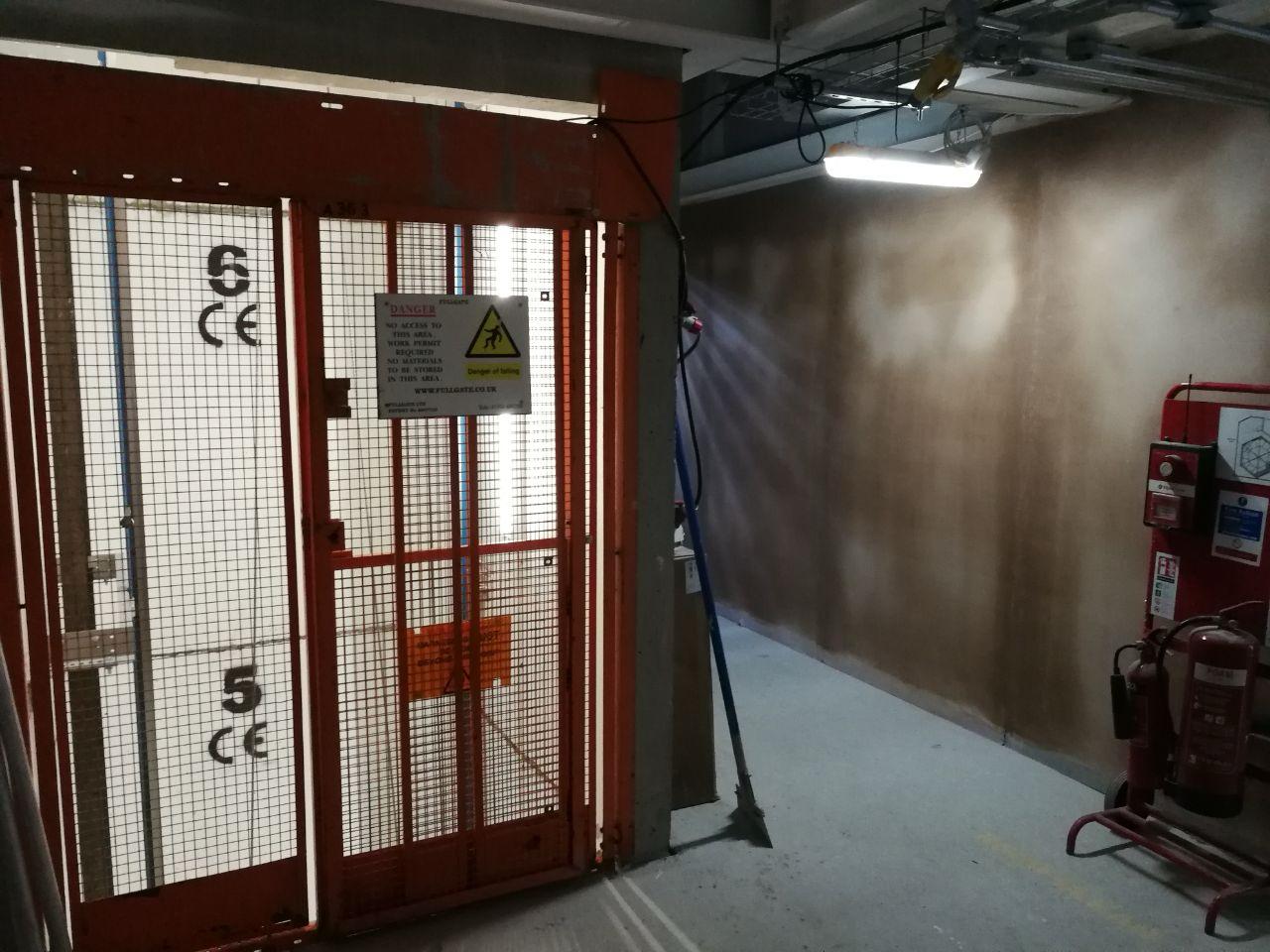 Construction hoist serving the theatre redevelopment