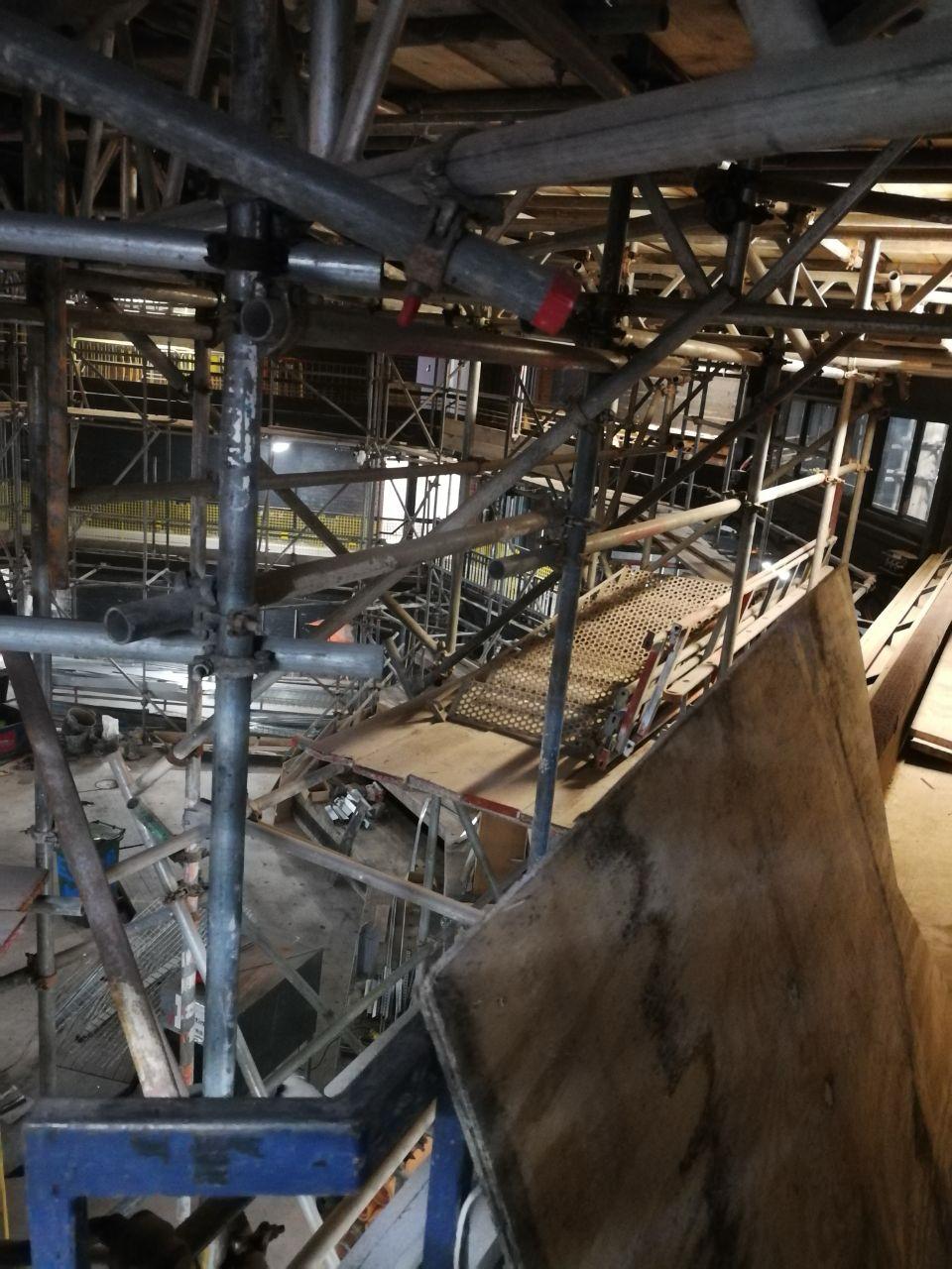Temporary access and structural works inside the theatre