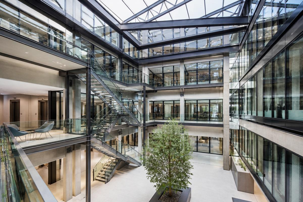 Modern commercial building interior